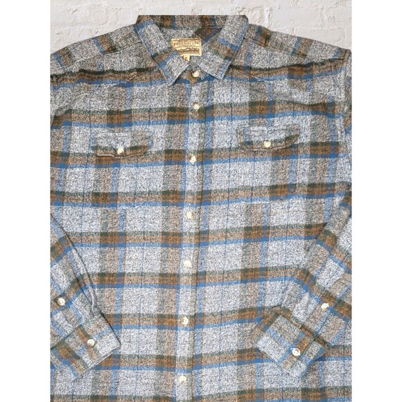 Free Nature Flannel Flannel Mens XL Gray Blue Plaid Boho Layering Shacket Fall - Picture 3 of 6